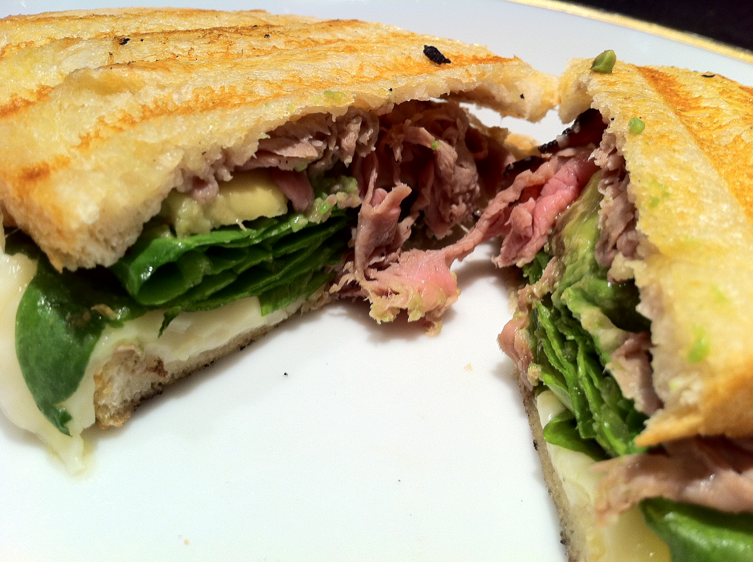 Roast Beef Panini with Horseradish Cheddar - Natalie Paramore