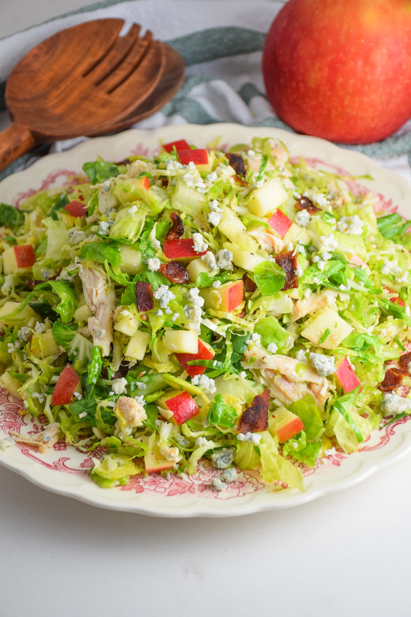 Apple Bacon and Blue Cheese Salad with Shredded Chicken Natalie Paramore