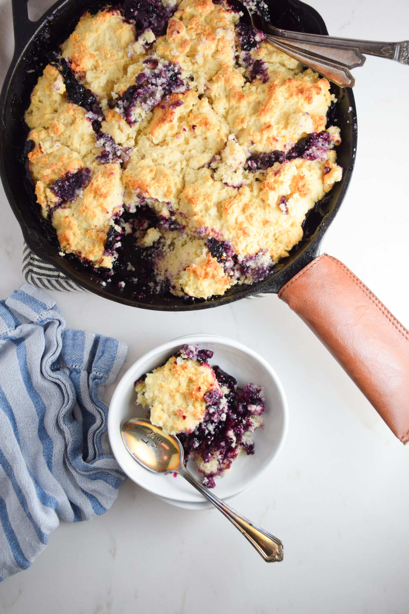 Blueberry Buttermilk Biscuit Skillet Cobbler - Natalie Paramore