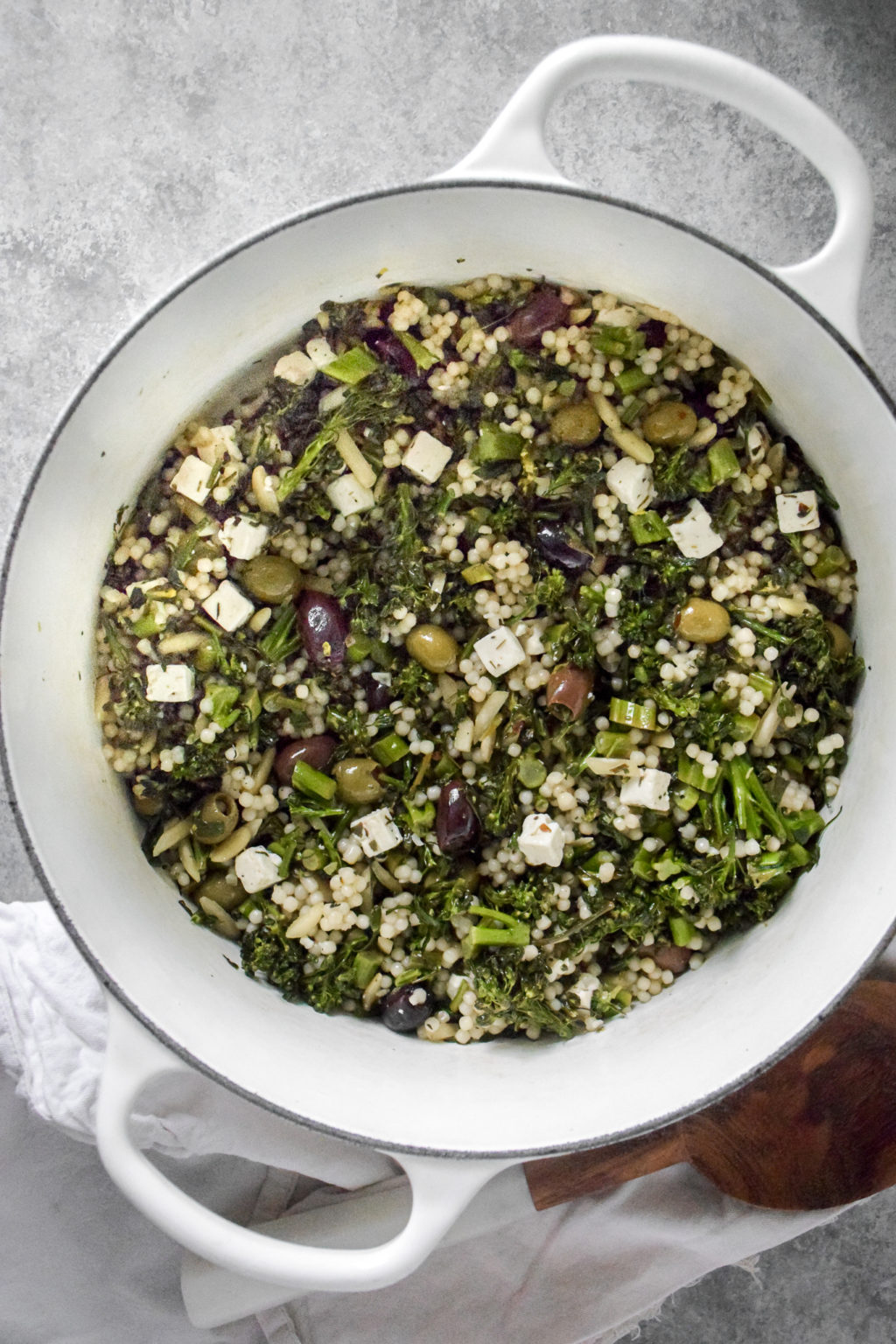 Couscous Broccolini Salad with Olives and Feta Natalie Paramore