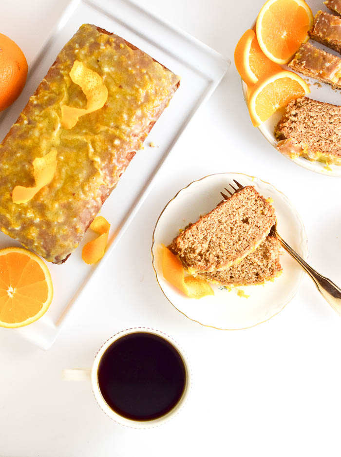 Chai Spice Coffee Cake with Orange Glaze