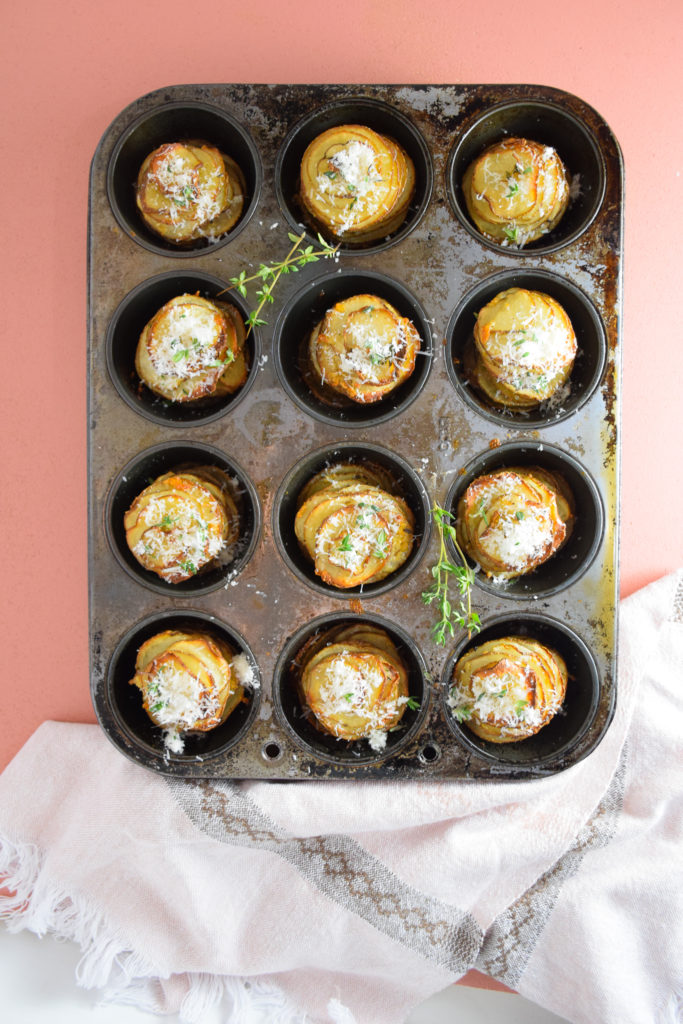 Crispy Parmesan Herb Potato Stacks - Natalie Paramore