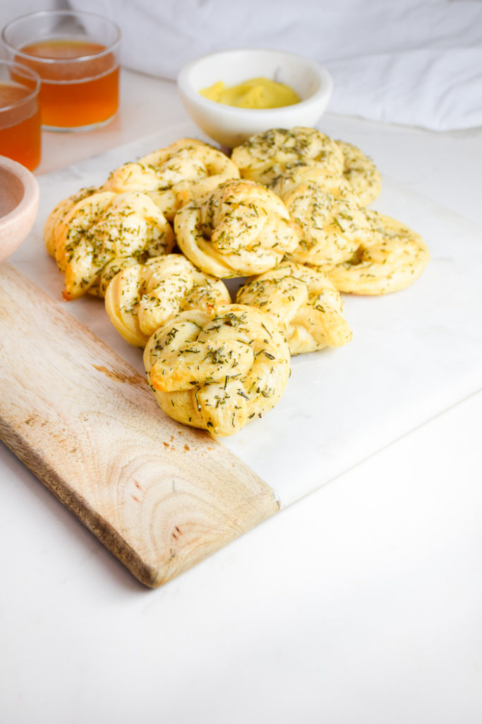 Soft Buttered Rosemary Pretzels