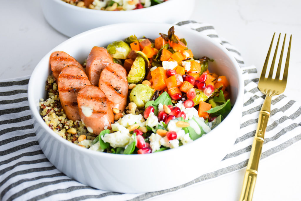 Harvest Quinoa Bowls with Creamy Apple Cider Vinaigrette 