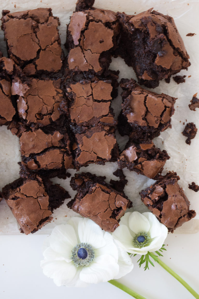 Fudgy Olive Oil Crinkle Top Brownies Natalie Paramore