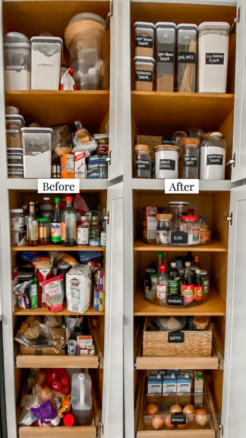 How To Organize A Pantry With Deep Cabinets – Before & Afters 