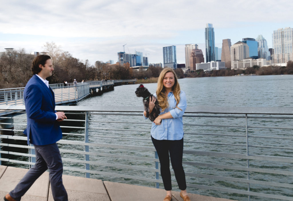 Our surprise engagement on Lady Bird Lake Boardwalk in Austin TX 