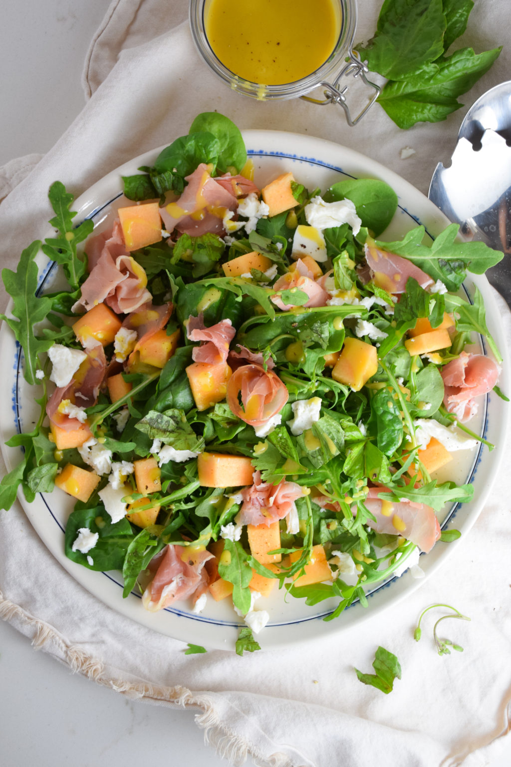 Prosciutto and Melon Salad with Honey Dijon Vinaigrette Natalie Paramore