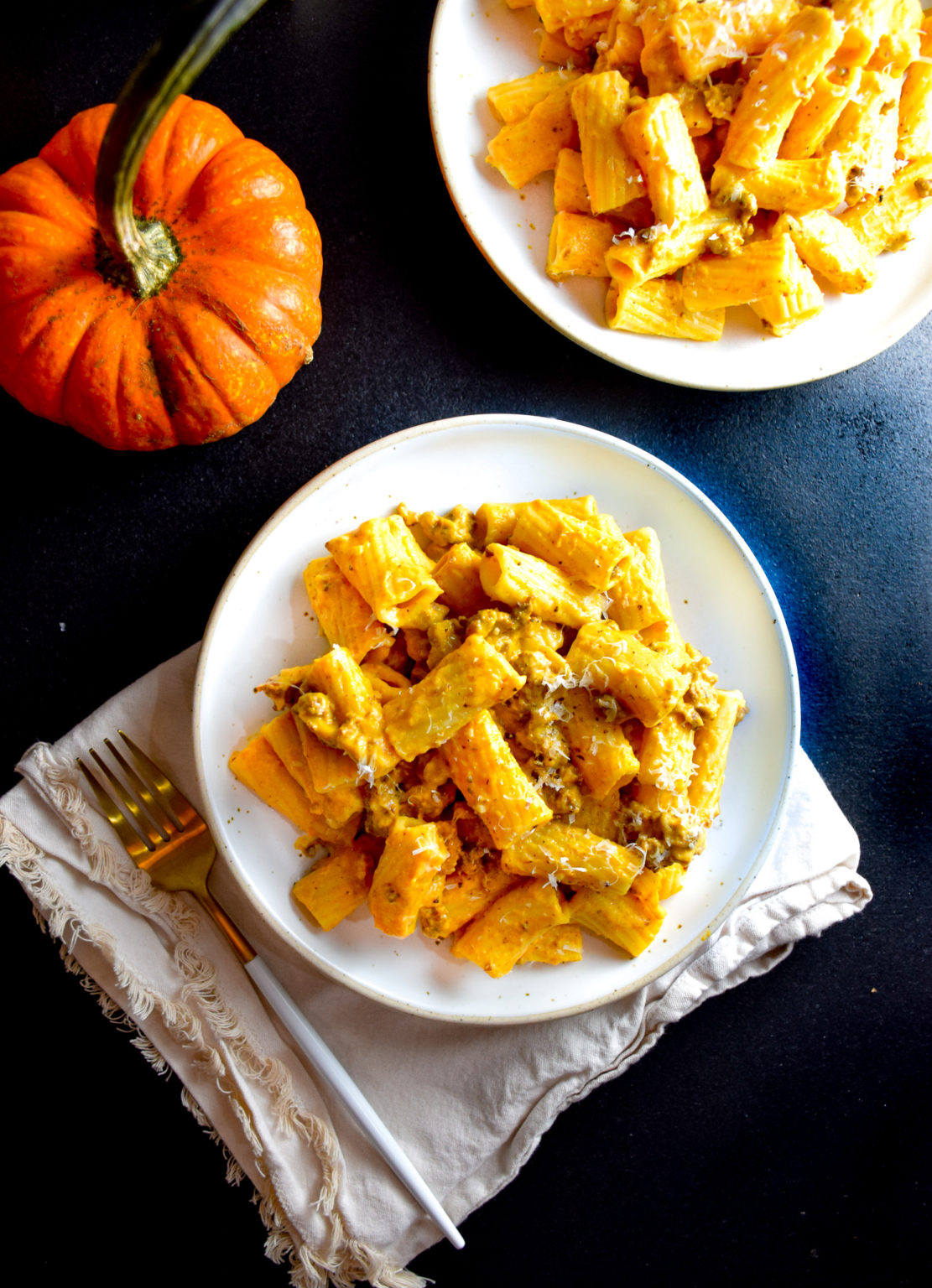 Rigatoni with Spicy Pumpkin Cream Sauce - Natalie Paramore