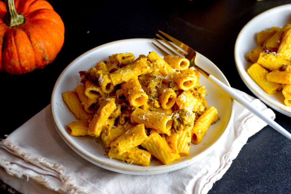 Rigatoni with Spicy Pumpkin Cream Sauce - Natalie Paramore