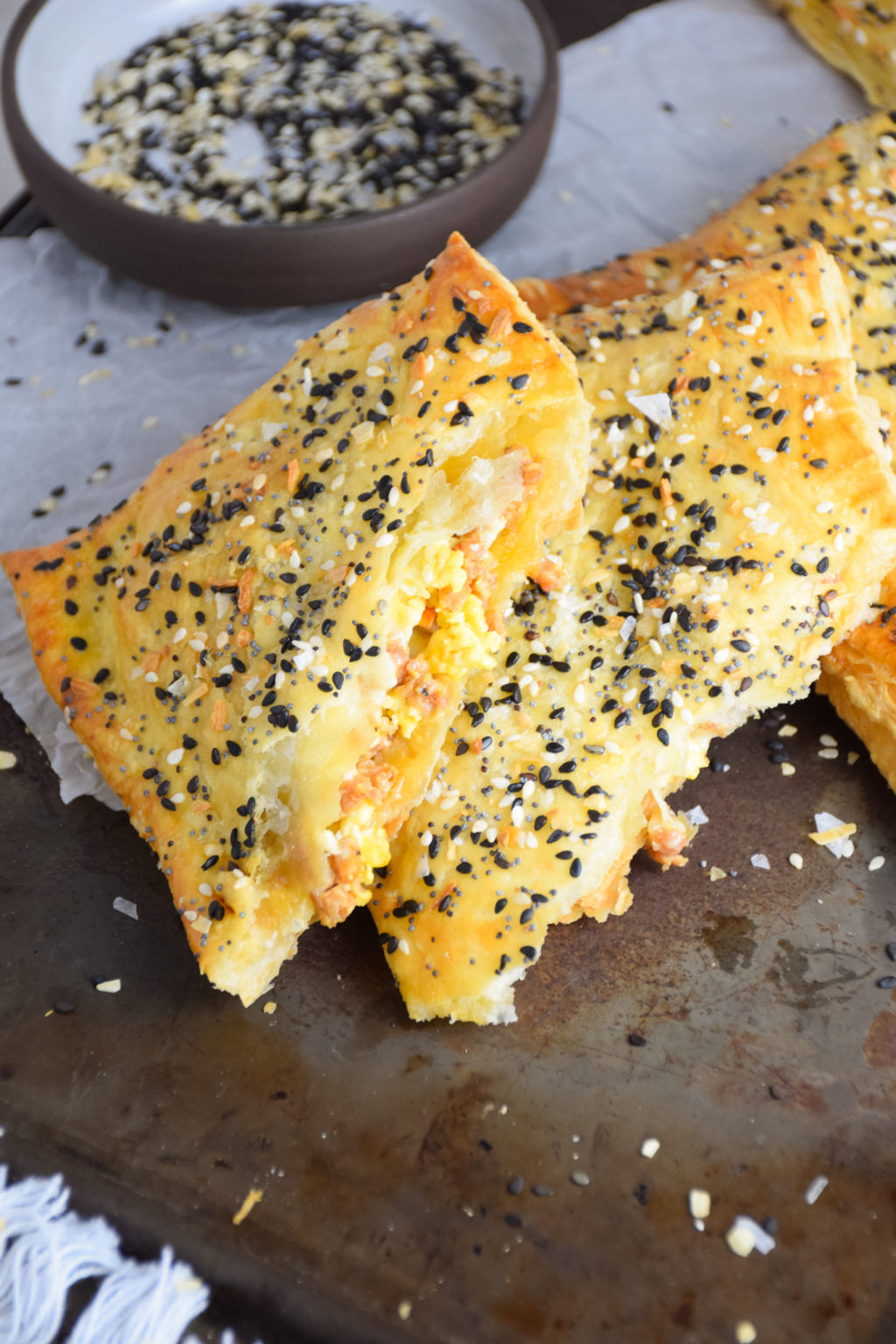 Sausage Egg and Cheese Everything Breakfast Puff Pastry Natalie Paramore