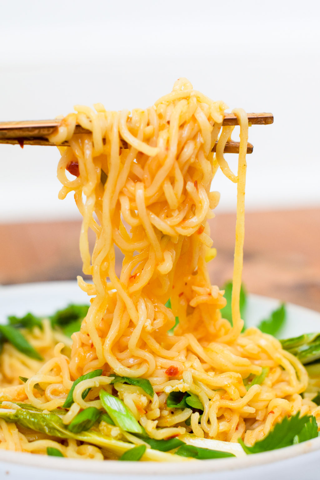 Spicy Garlic Chili Ramen Noodles with Bok Choy - Natalie Paramore