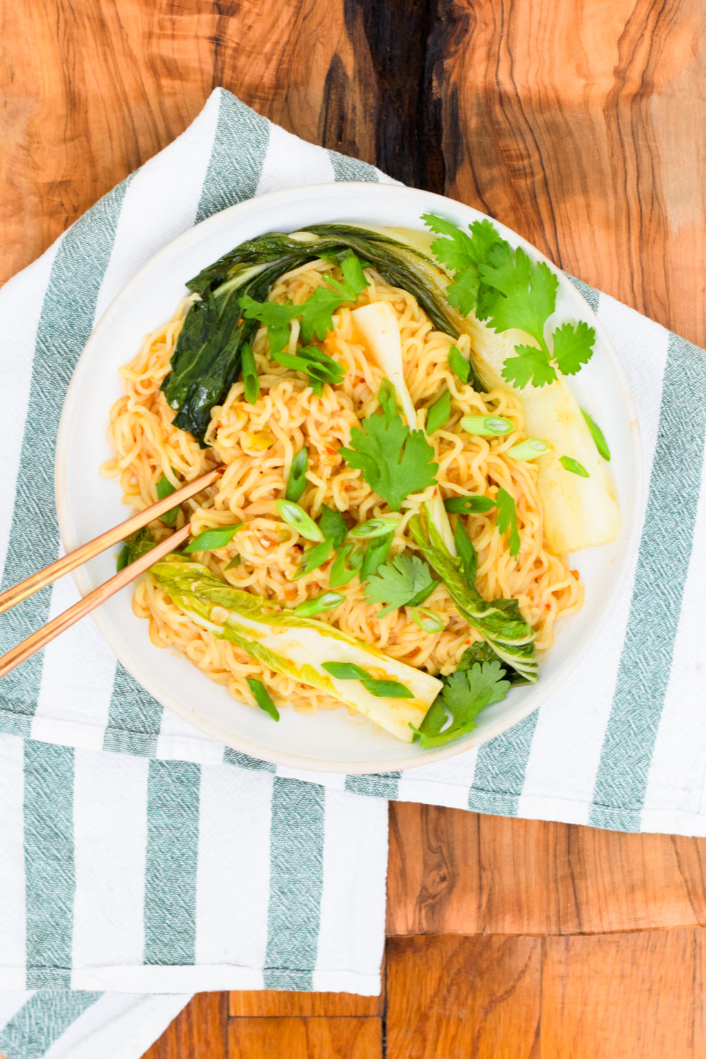 Spicy Garlic Chili Ramen Noodles with Bok Choy Natalie Paramore