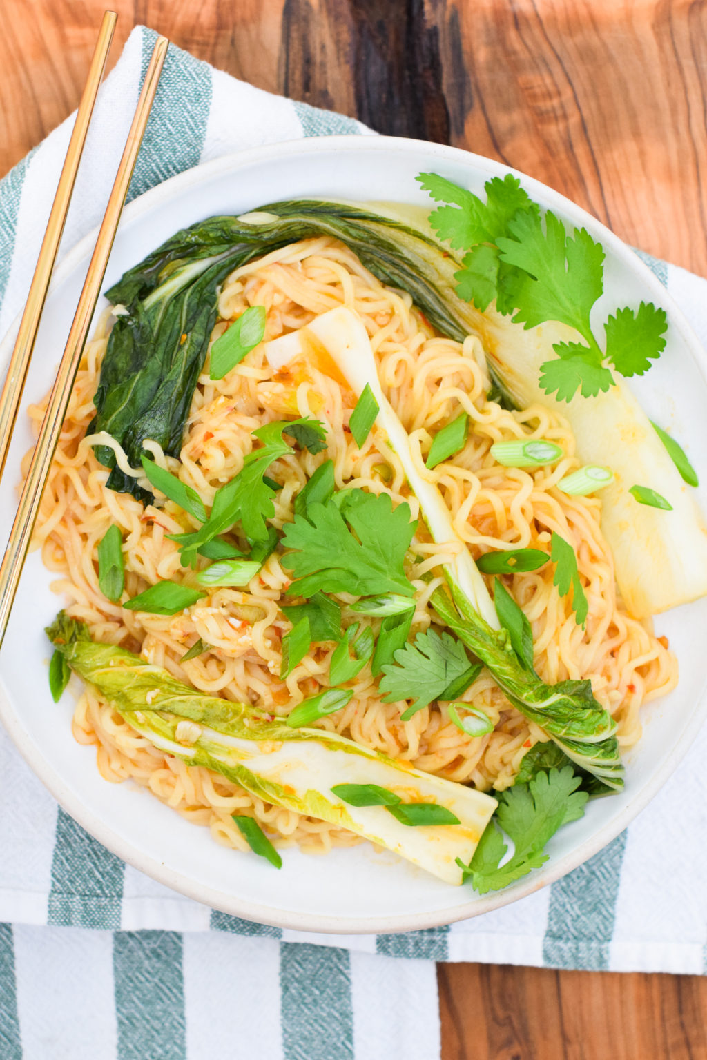 Spicy Garlic Chili Ramen Noodles with Bok Choy Natalie Paramore