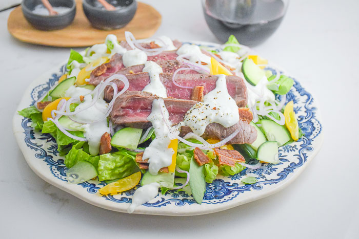 Steakhouse Steak Salad with Blue Cheese Dressing Recipe_Natalie Paramore