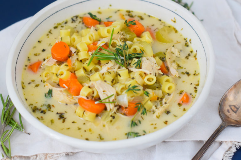 The Best Creamy Chicken and Veggie Soup - Natalie Paramore